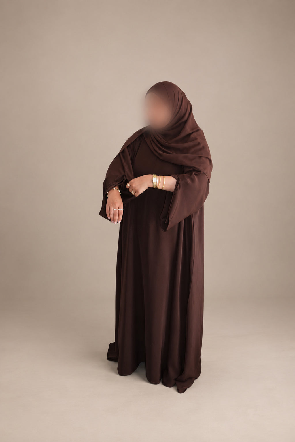 The Uqdah Abaya | Bow Sleeve Abaya | Chocolate Brown | Adults 50 - 60