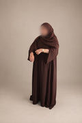 The Uqdah Abaya | Bow Sleeve Abaya | Chocolate Brown | Childrens 40 - 48