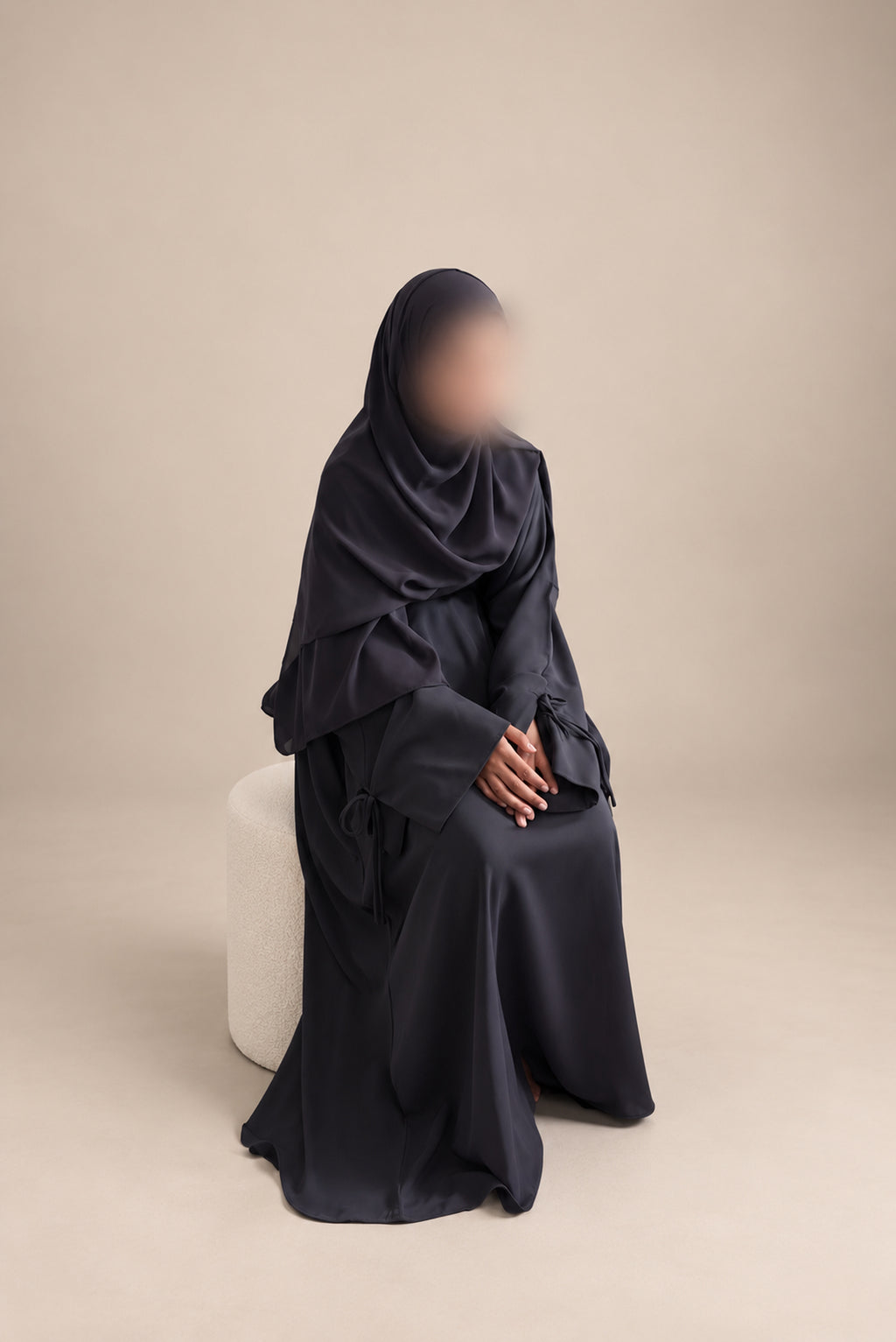 The Uqdah Abaya | Bow Sleeve Abaya | Charcoal | Childrens 26 - 38