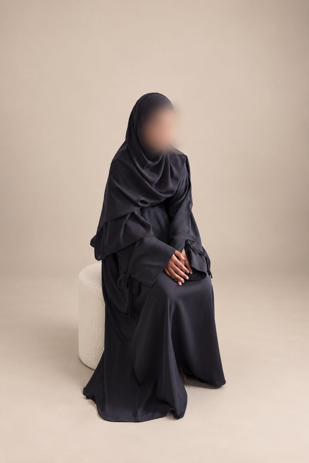 The Uqdah Abaya | Bow Sleeve Abaya | Charcoal | Childrens 26 - 38
