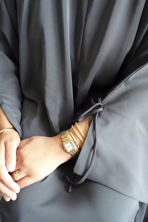 The Uqdah Abaya | Bow Sleeve Abaya | Chocolate Brown | Adults 50 - 60